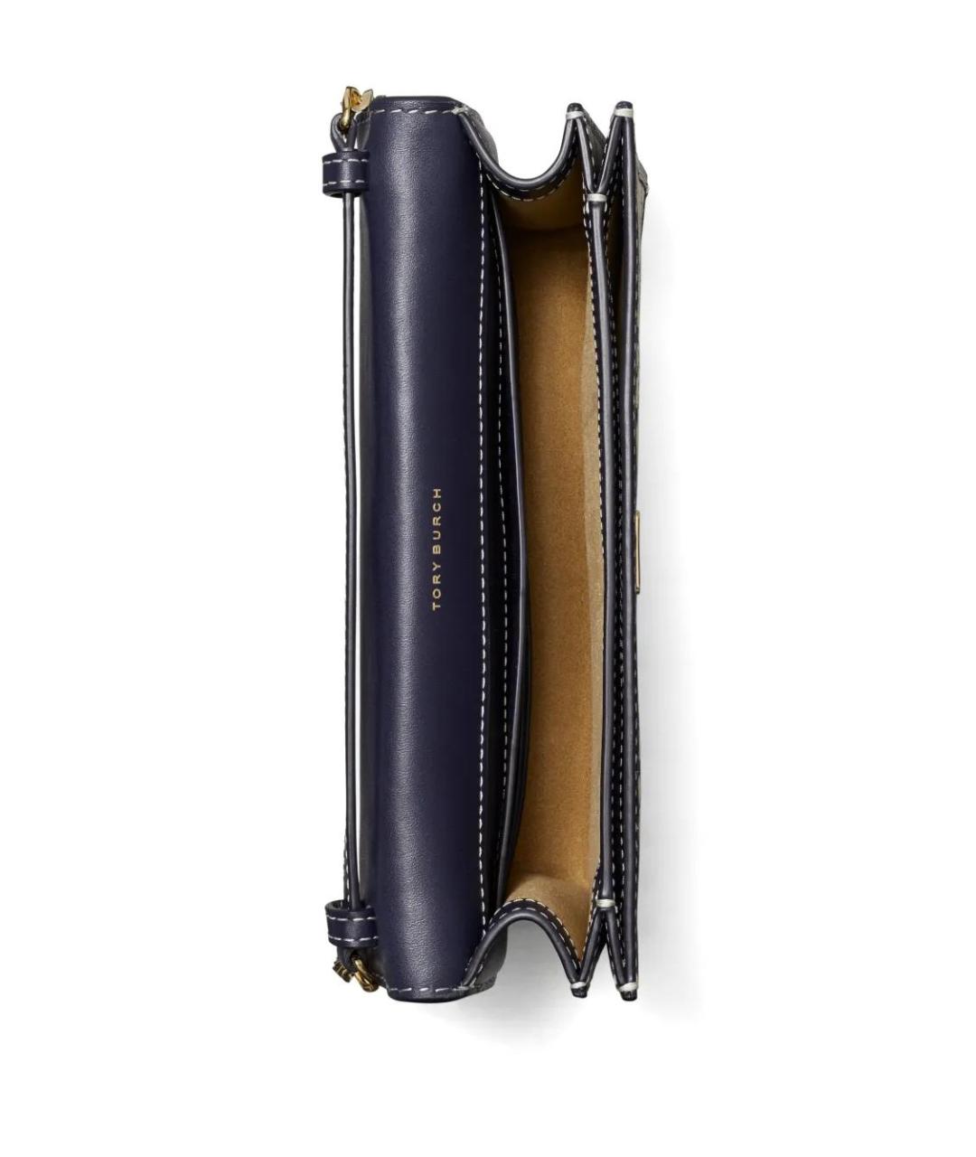 TORY BURCH Синий кожаный кошелек, фото 3