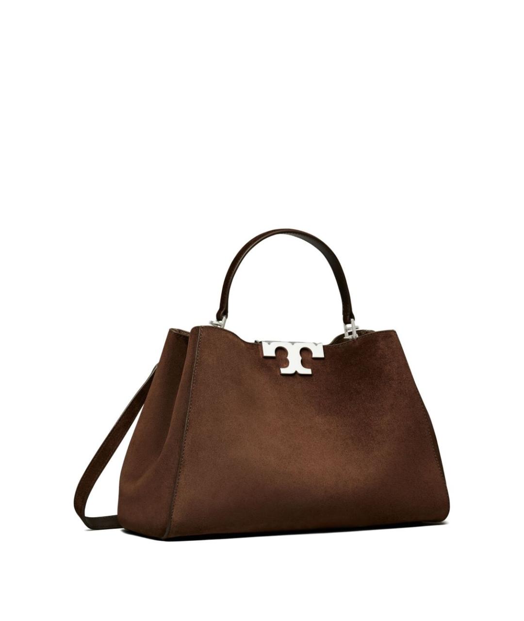 TORY BURCH Коричневая кожаная сумка с короткими ручками, фото 5