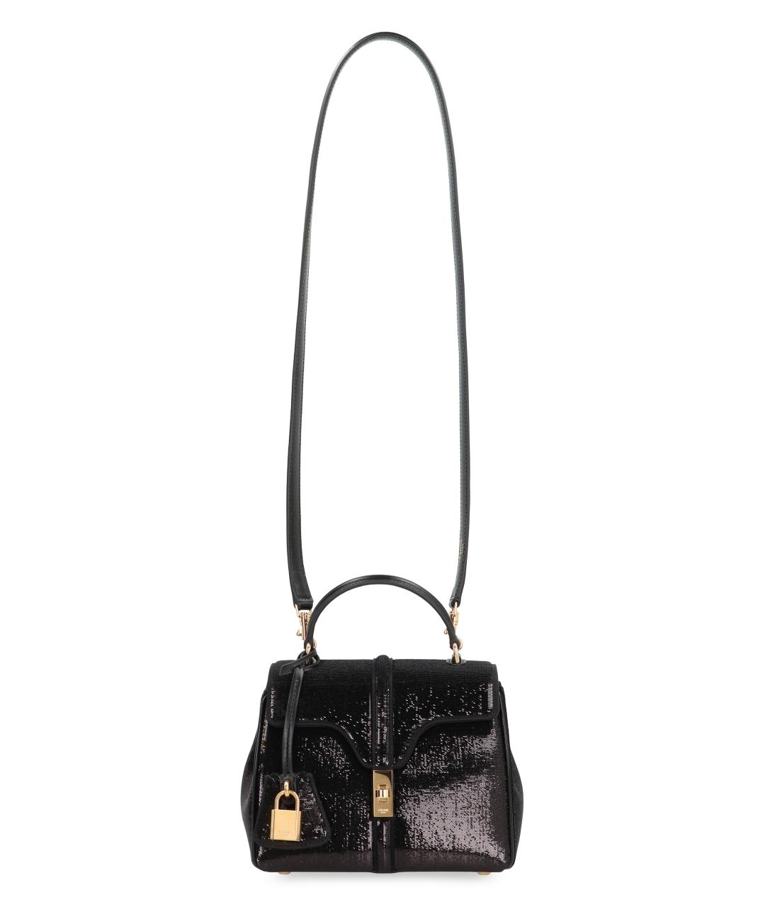 CELINE Черная синтетическая сумка через плечо, фото 5