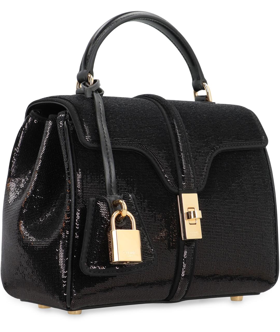 CELINE Черная синтетическая сумка через плечо, фото 3