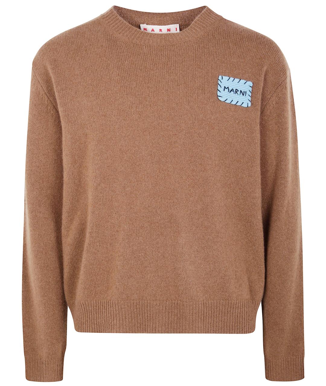 MARNI Коричневый кашемировый джемпер / свитер, фото 1