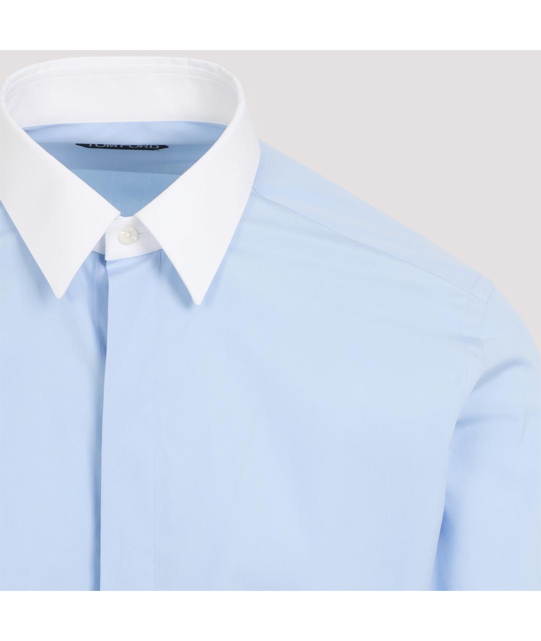 TOM FORD Синяя хлопковая кэжуал рубашка, фото 3