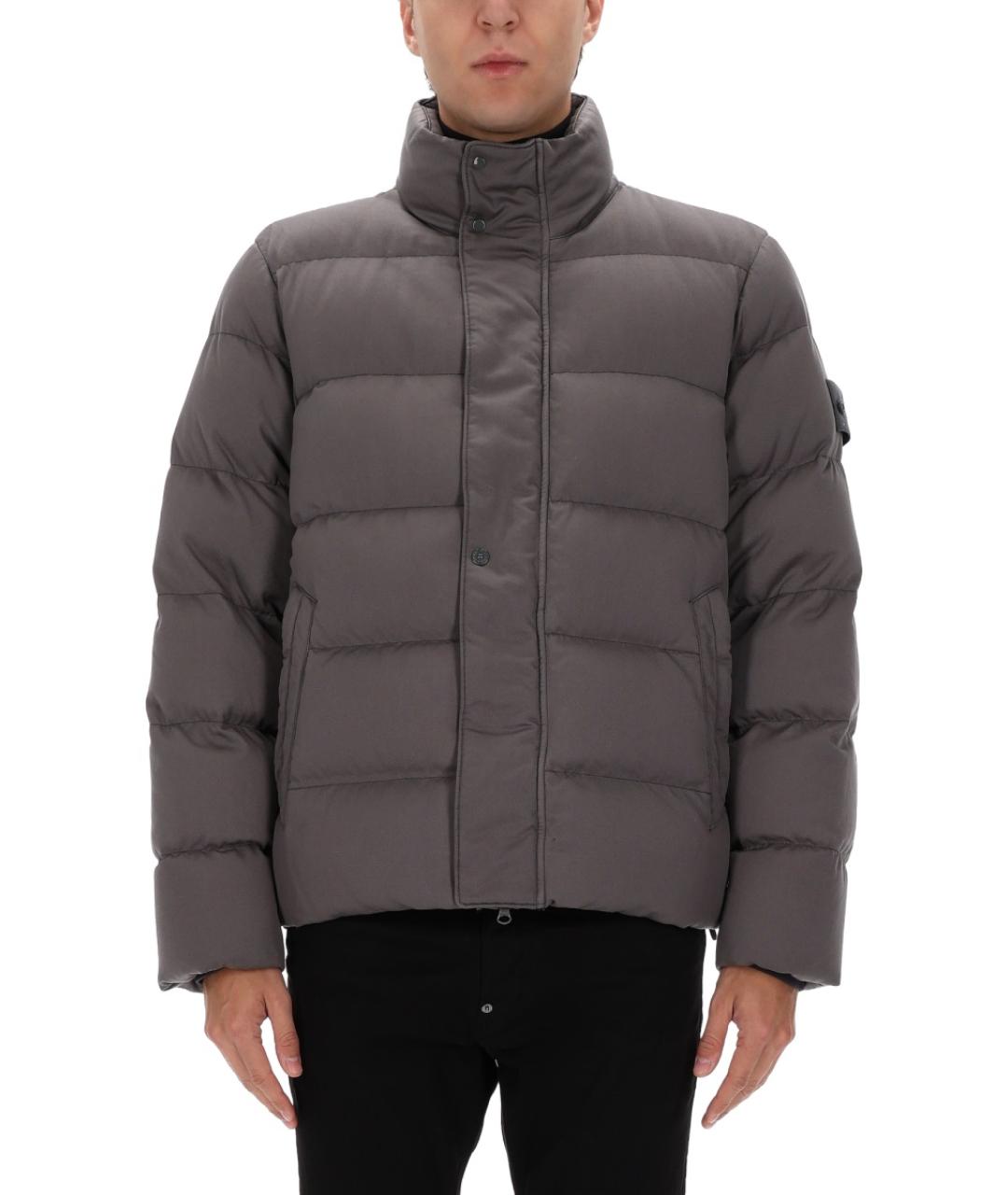 STONE ISLAND Серая шерстяная куртка, фото 2