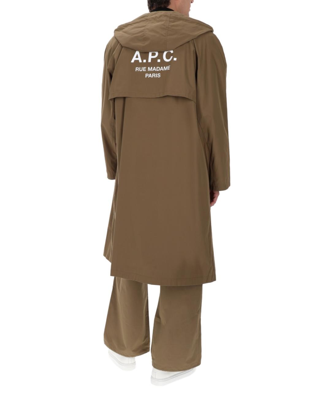 A.P.C. Коричневый полиэстеровый тренч / плащ, фото 3