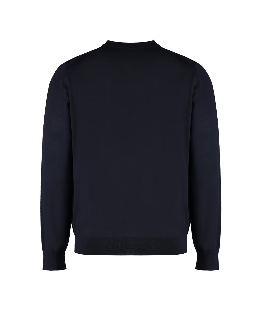 PRADA Темно-синий шерстяной джемпер / свитер, фото 2