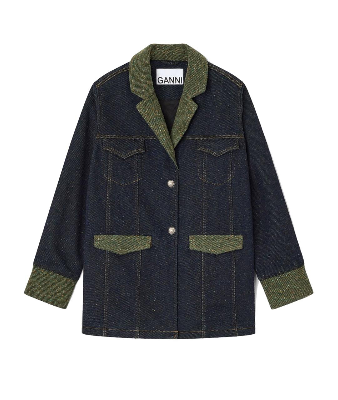 GANNI Синяя хлопковая куртка, фото 1