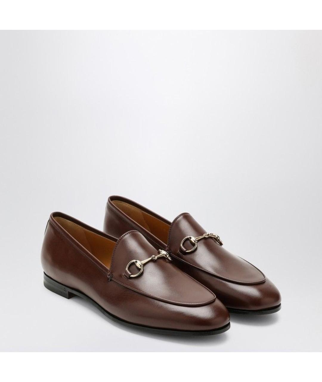 GUCCI Коричневые кожаные лоферы, фото 2