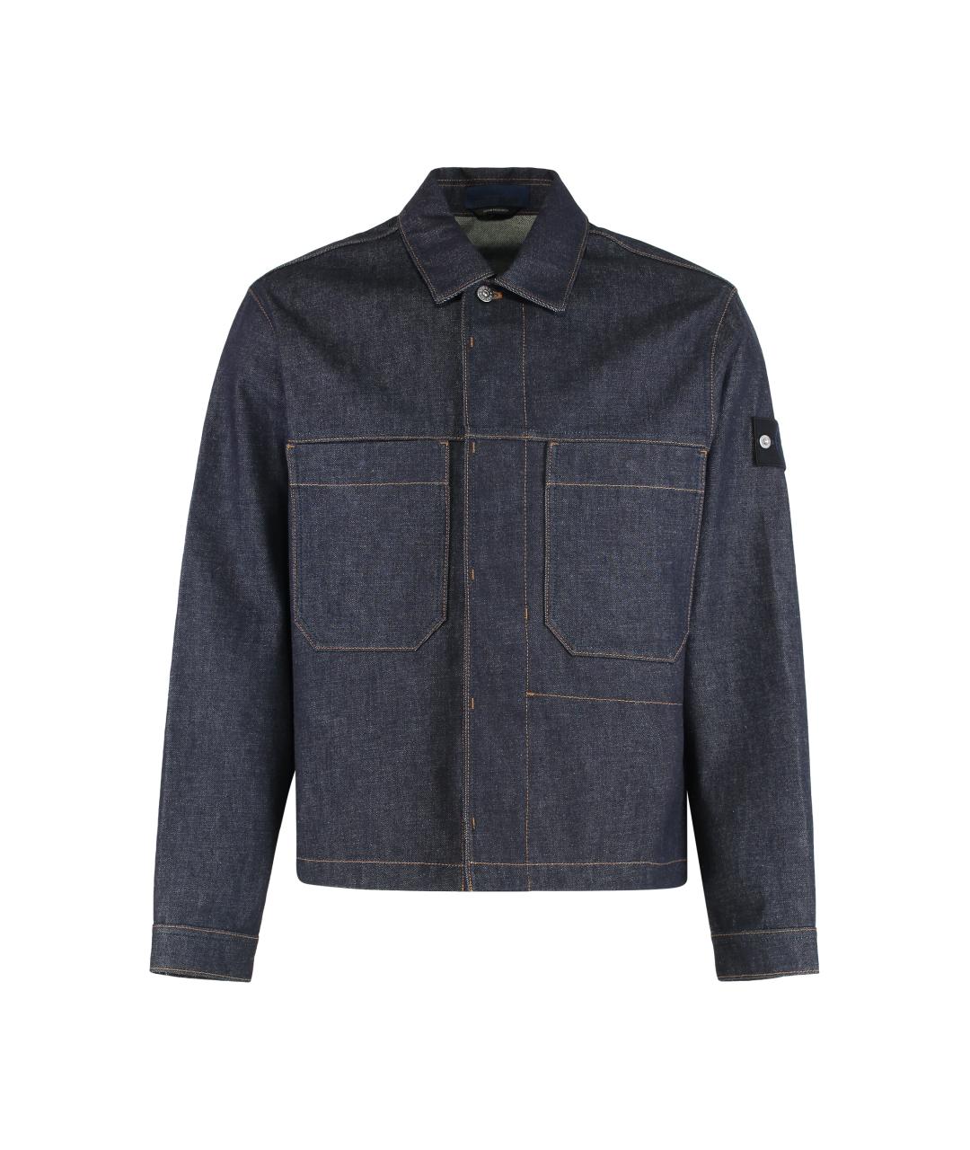 STONE ISLAND Синяя хлопковая кэжуал рубашка, фото 1