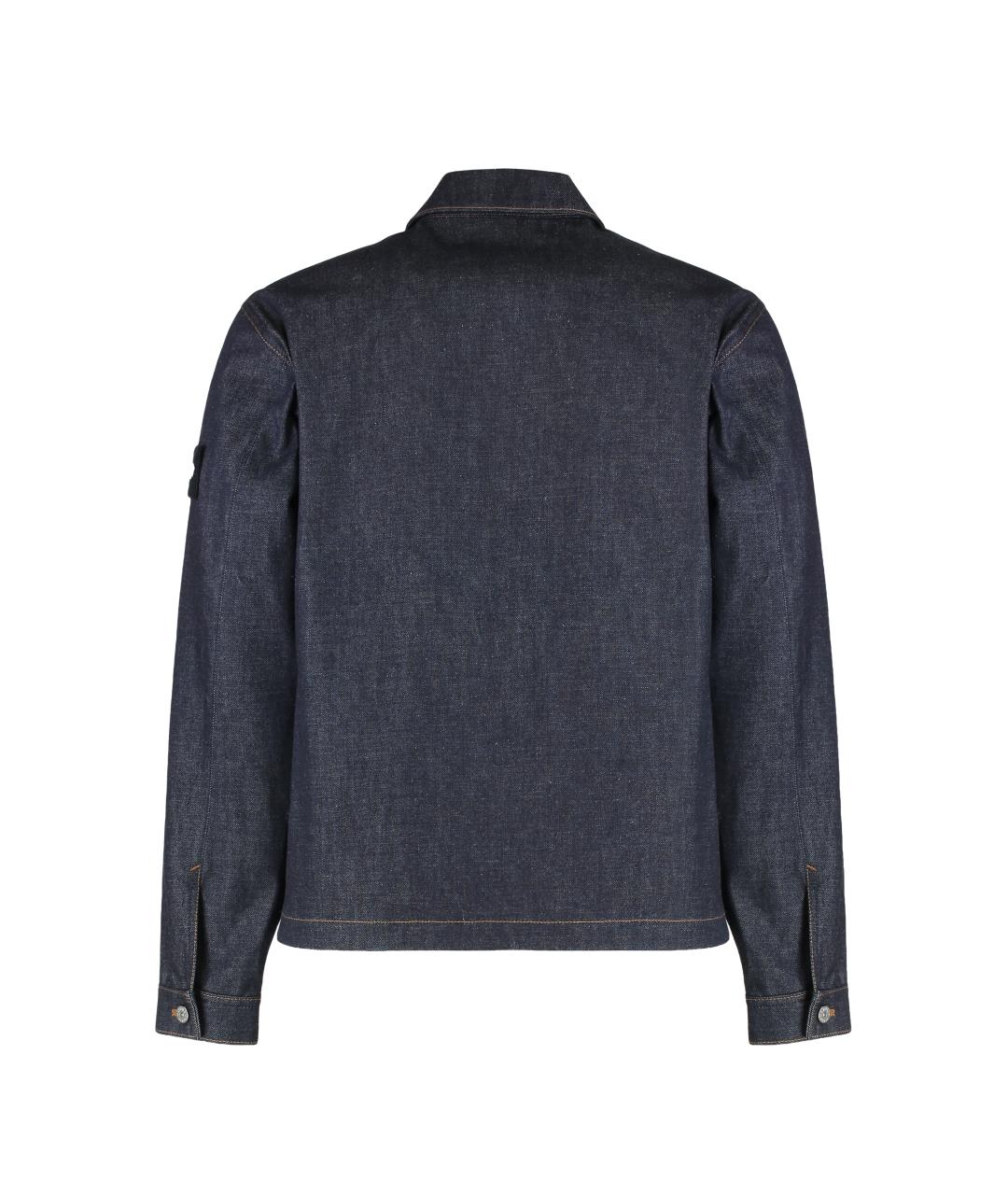 STONE ISLAND Синяя хлопковая кэжуал рубашка, фото 3