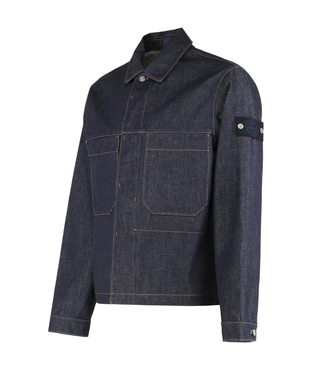 STONE ISLAND Синяя хлопковая кэжуал рубашка, фото 2