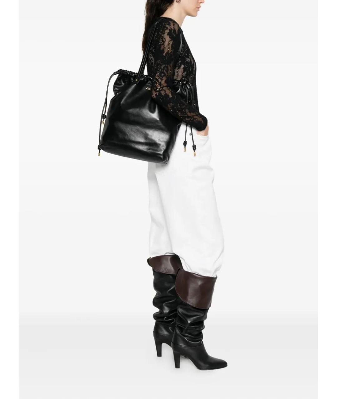 ISABEL MARANT Черная кожаная сумка тоут, фото 2