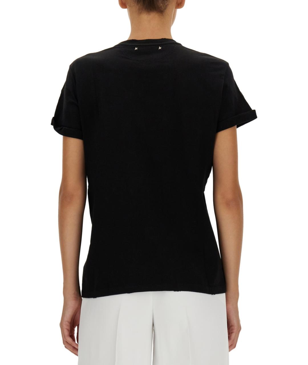 GOLDEN GOOSE DELUXE BRAND Черная хлопковая футболка, фото 3