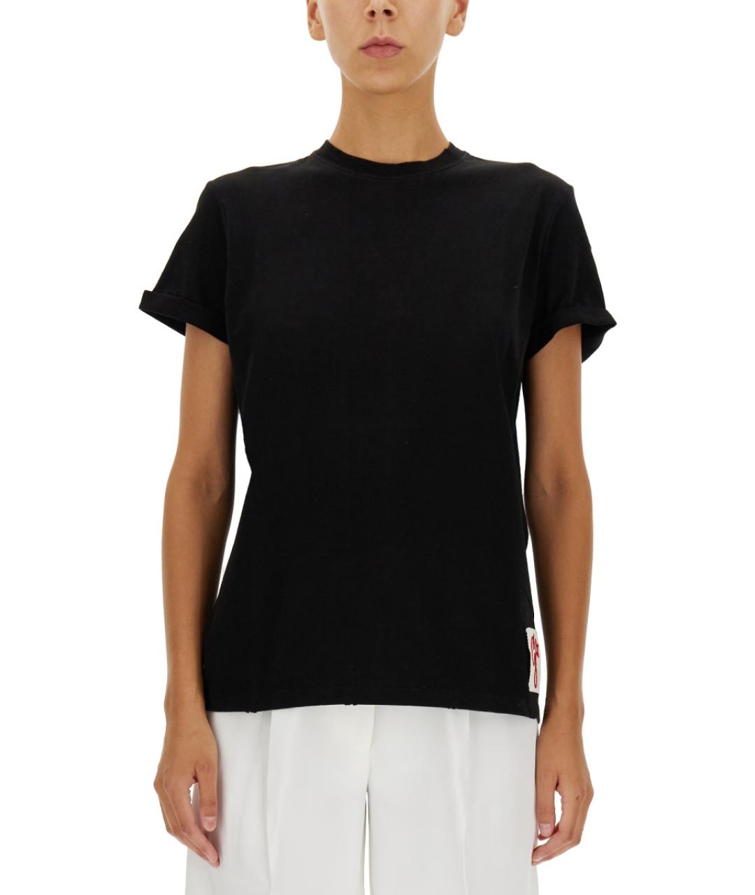 GOLDEN GOOSE DELUXE BRAND Черная хлопковая футболка, фото 4