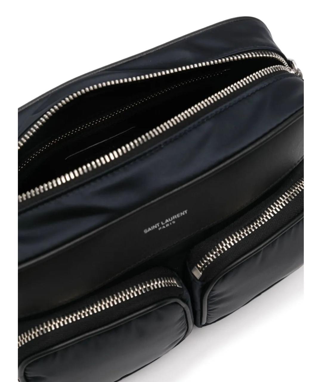 SAINT LAURENT Черная синтетическая сумка на плечо, фото 5