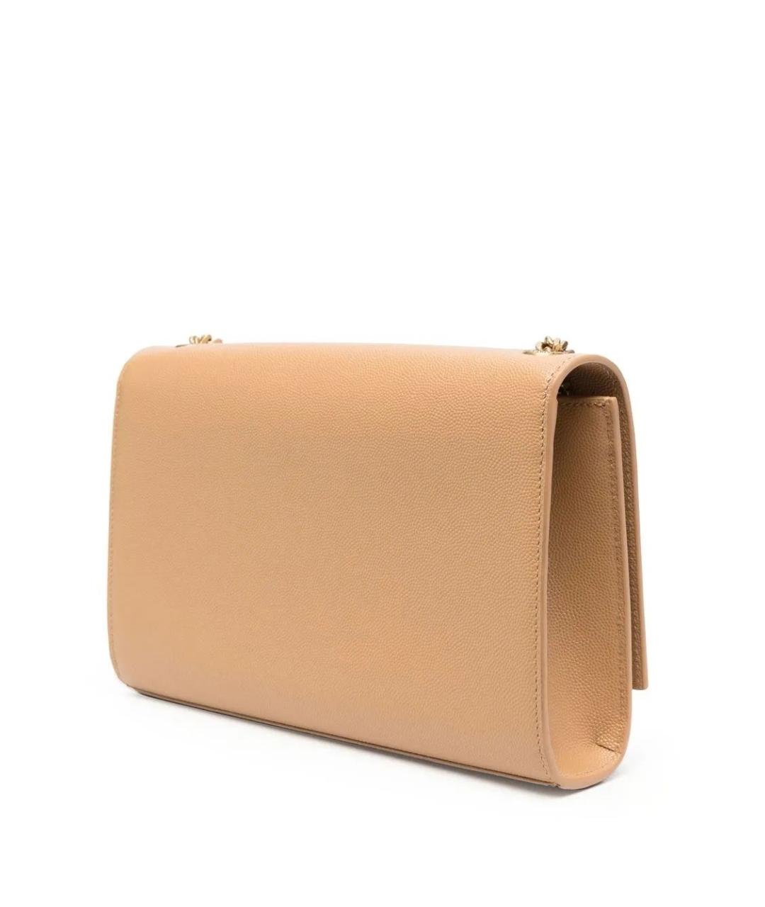 SAINT LAURENT Бежевая кожаная сумка через плечо, фото 3