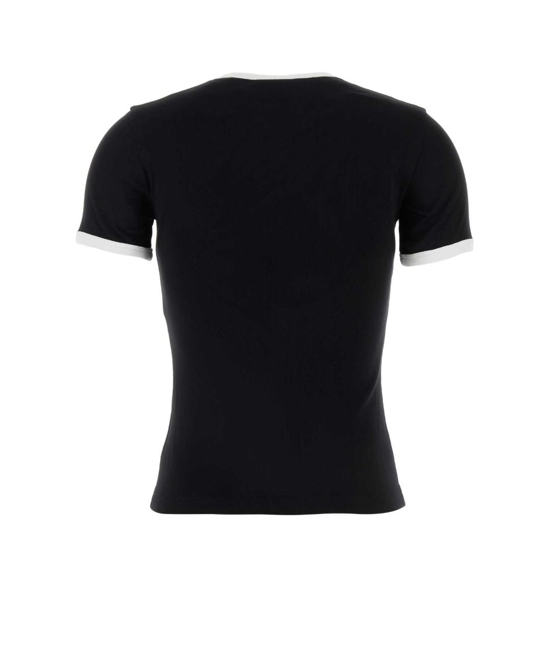 COURREGES Черная хлопковая футболка, фото 2
