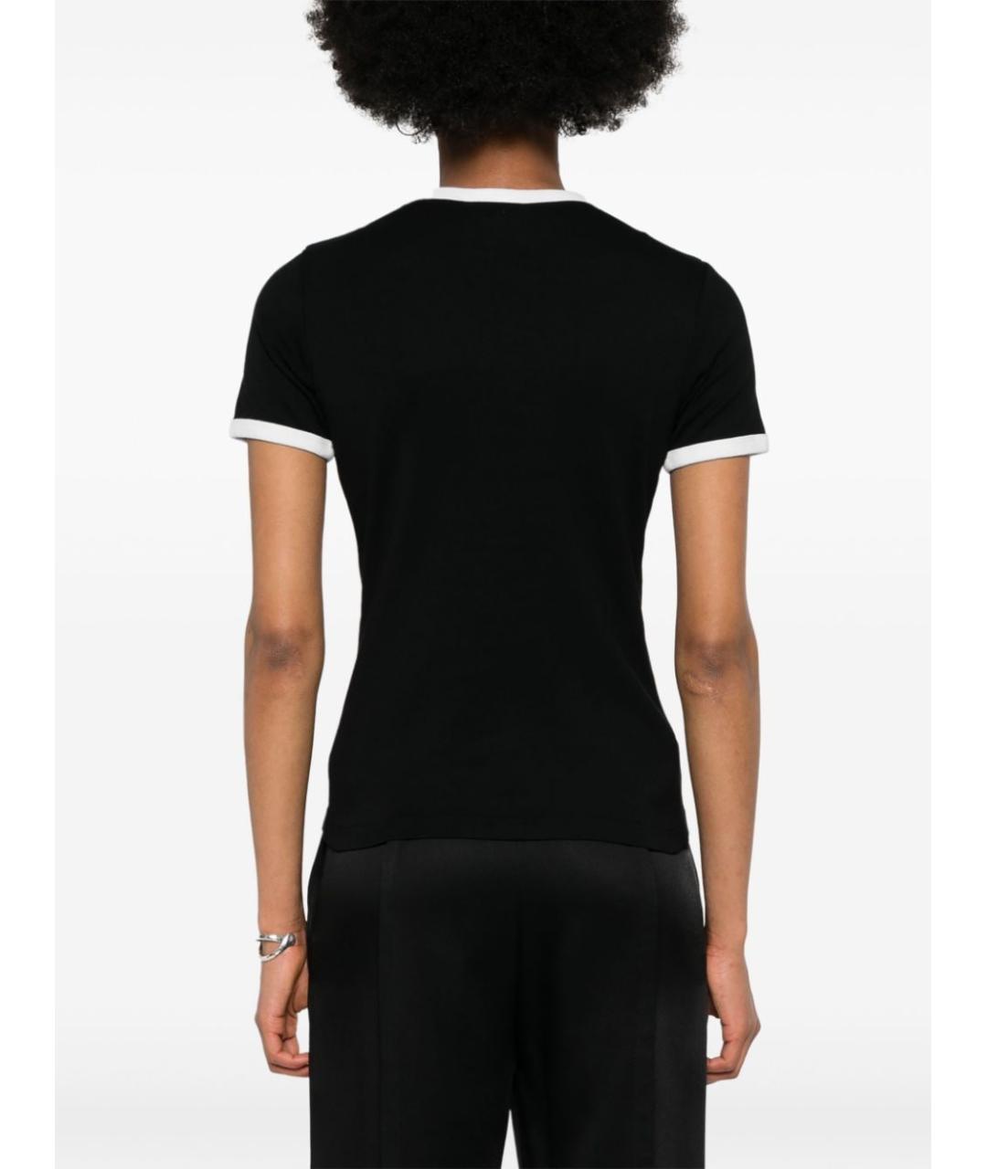 COURREGES Черная хлопковая футболка, фото 3