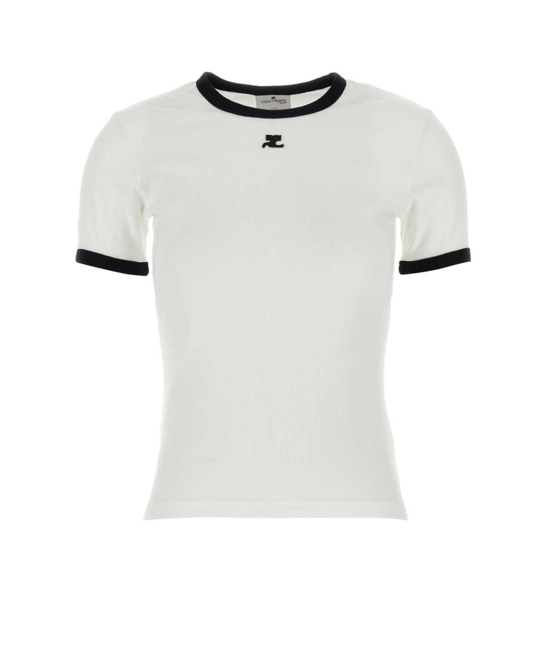 COURREGES Белая хлопковая футболка, фото 1