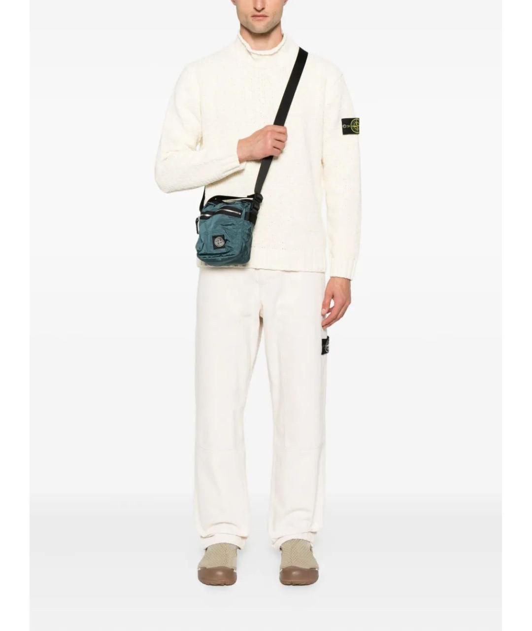 STONE ISLAND Белый хлопковый джемпер / свитер, фото 2