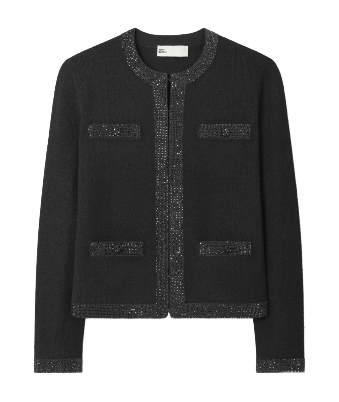 TORY BURCH Черный шерстяной кардиган, фото 1