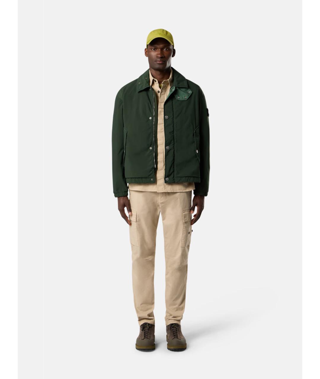 STONE ISLAND Зеленая полиэстеровая куртка, фото 3