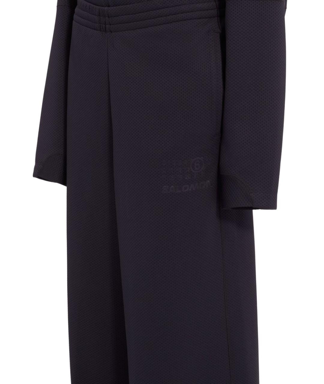 MM6 MAISON MARGIELA Черные полиэстеровые прямые брюки, фото 2