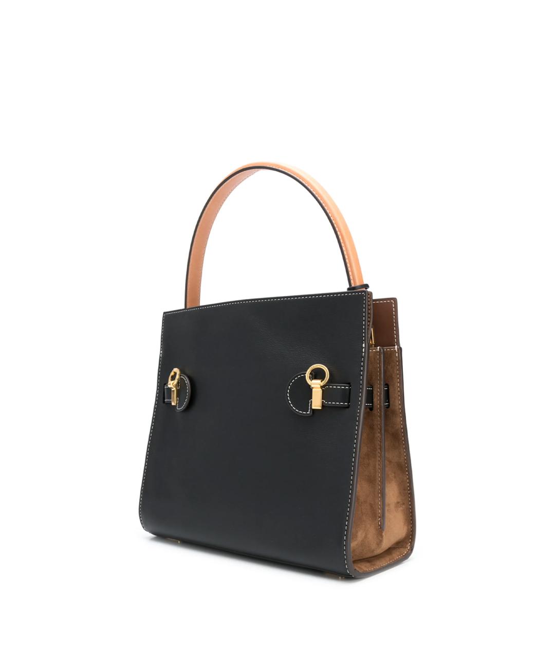 TORY BURCH Черная кожаная сумка тоут, фото 2