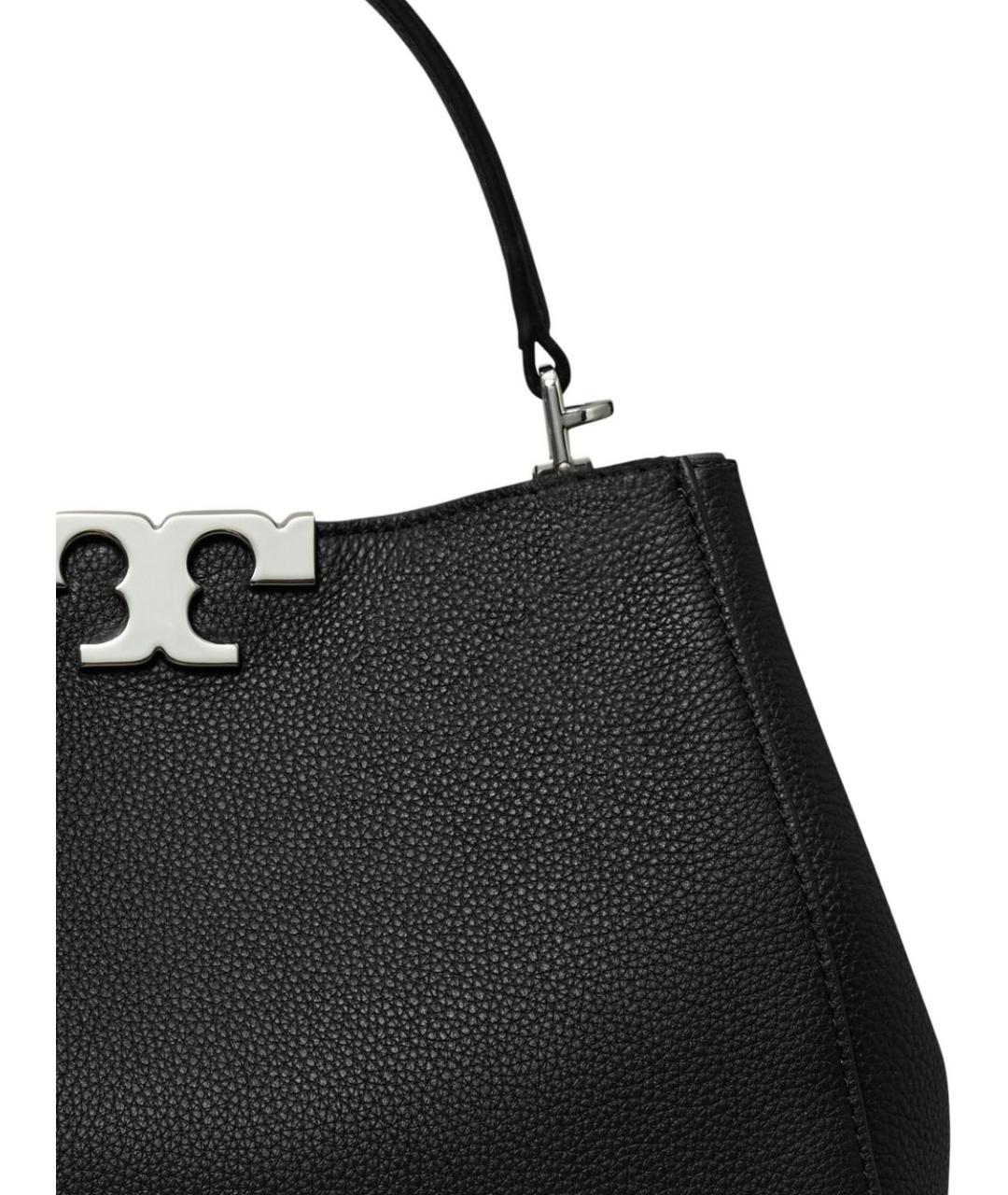 TORY BURCH Черная кожаная сумка тоут, фото 4