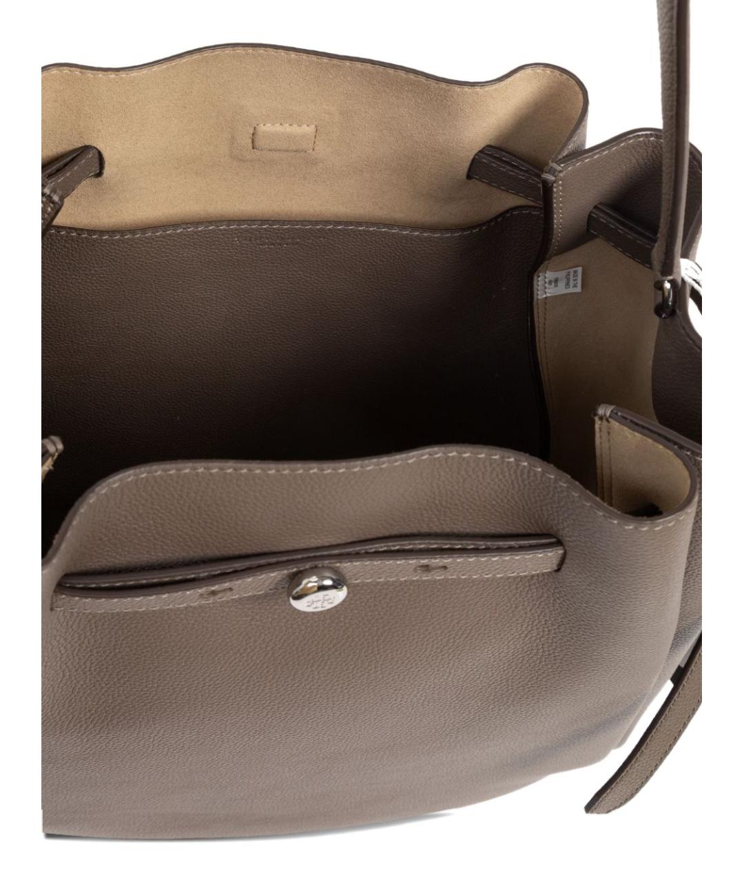 TORY BURCH Серая кожаная сумка через плечо, фото 3