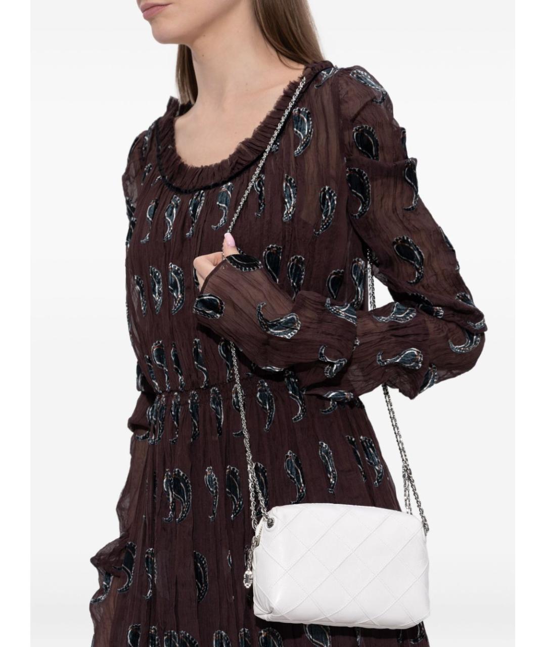 TORY BURCH Белая кожаная сумка через плечо, фото 5