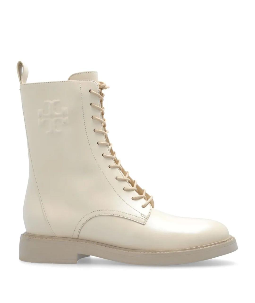 TORY BURCH Белые кожаные ботинки, фото 1