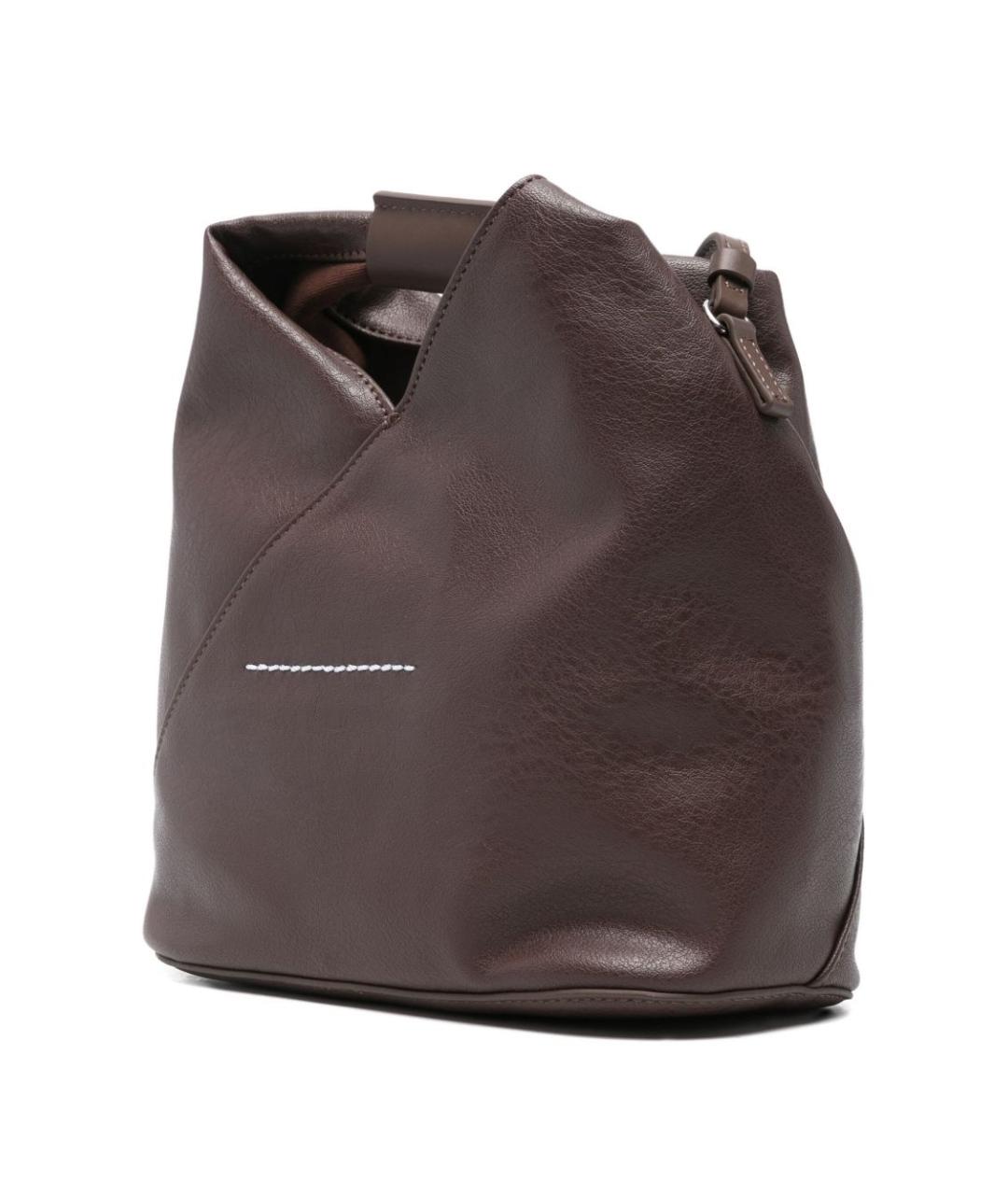 MM6 MAISON MARGIELA Коричневая сумка с короткими ручками из искусственной кожи, фото 4