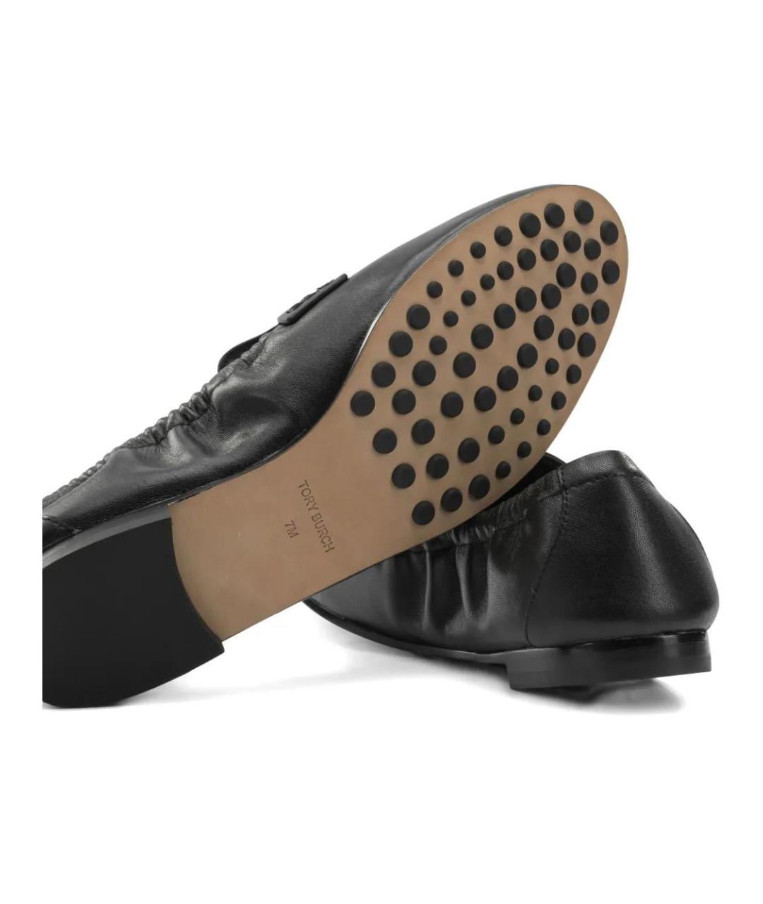 TORY BURCH Черные кожаные лоферы, фото 4