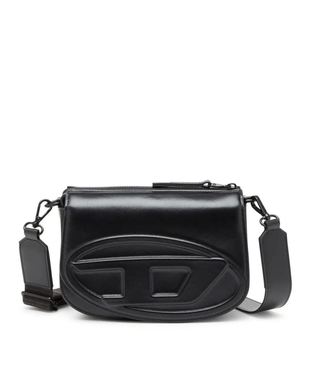 DIESEL Черная кожаная сумка через плечо, фото 1