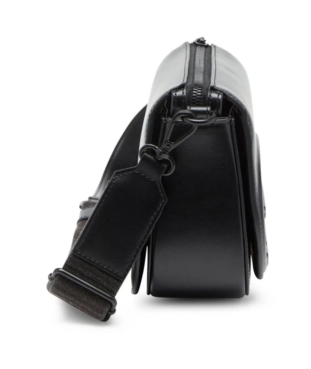 DIESEL Черная кожаная сумка через плечо, фото 4