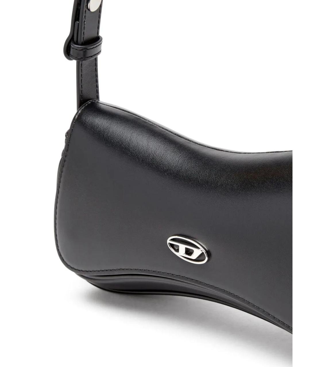 DIESEL Черная кожаная сумка через плечо, фото 5