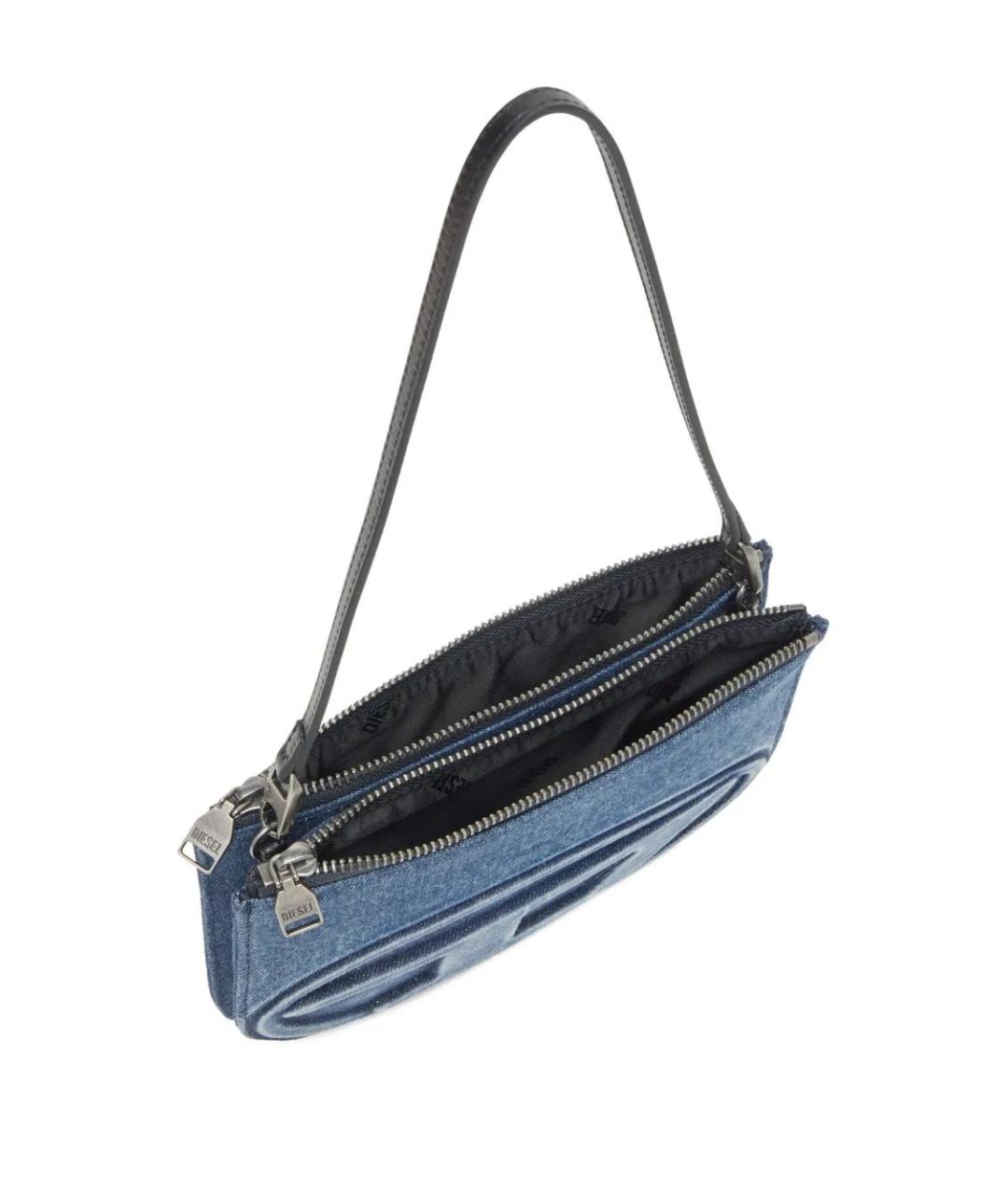 DIESEL Голубая хлопковая сумка через плечо, фото 4