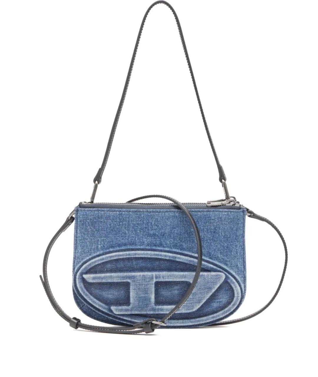 DIESEL Голубая хлопковая сумка через плечо, фото 1