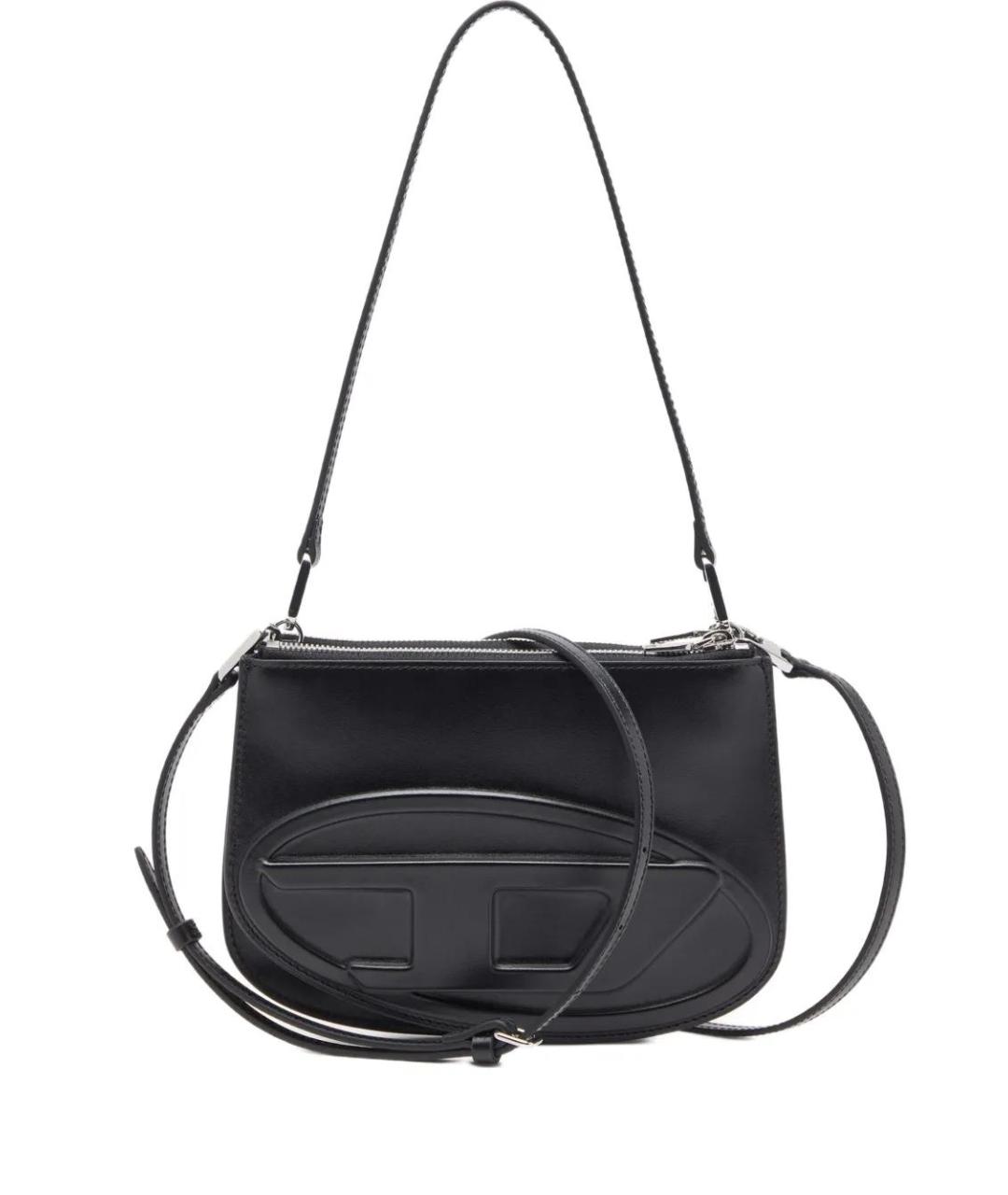 DIESEL Черная кожаная сумка через плечо, фото 1