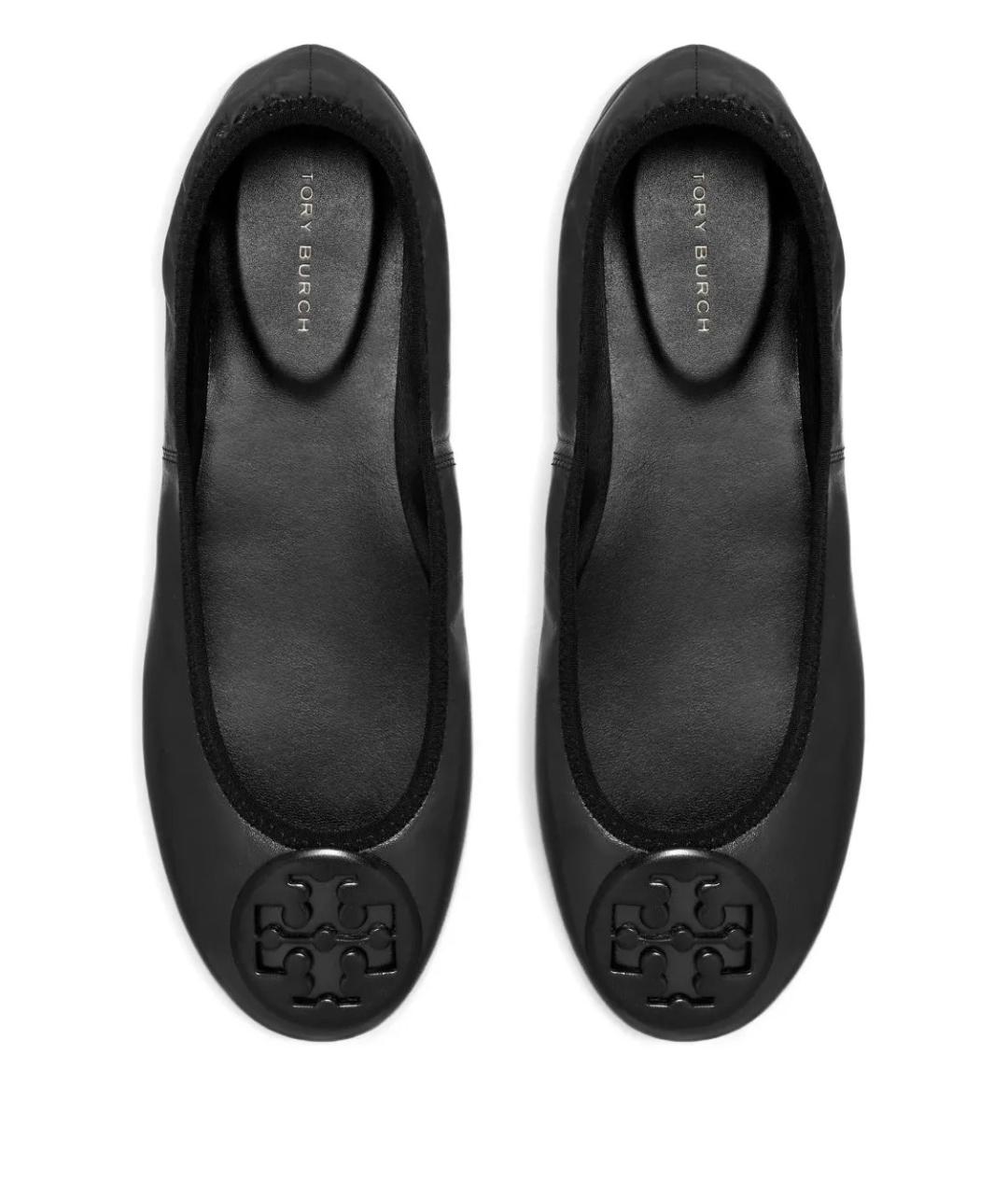 TORY BURCH Черные кожаные балетки, фото 3