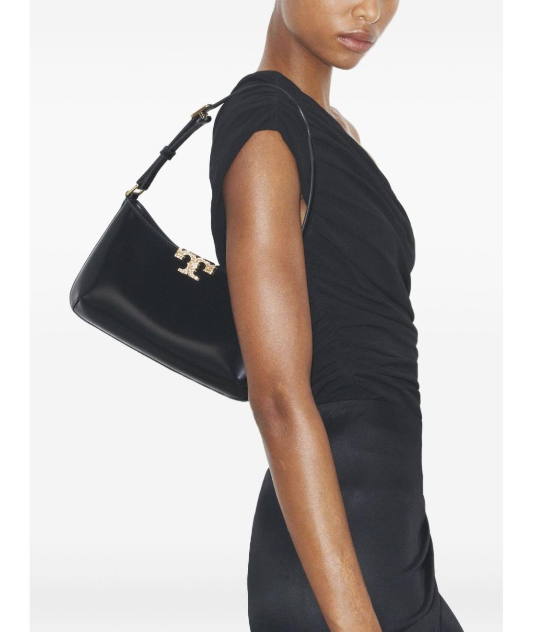 TORY BURCH Черная кожаная сумка через плечо, фото 3