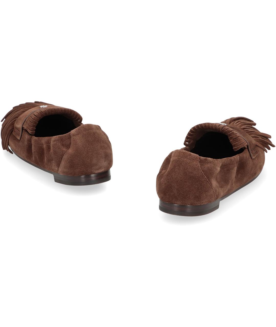 TORY BURCH Коричневые замшевые балетки, фото 4