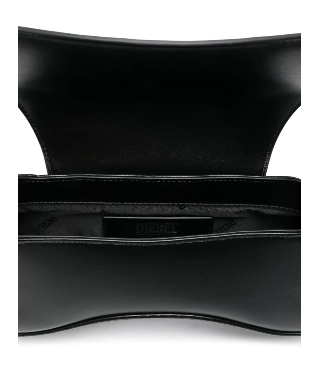 DIESEL Черная кожаная сумка через плечо, фото 5