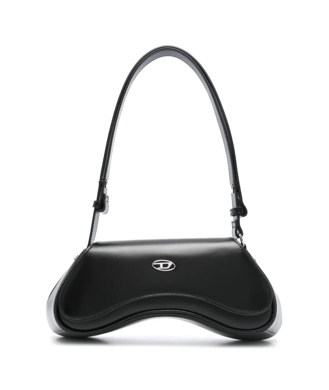 DIESEL Черная кожаная сумка через плечо, фото 1