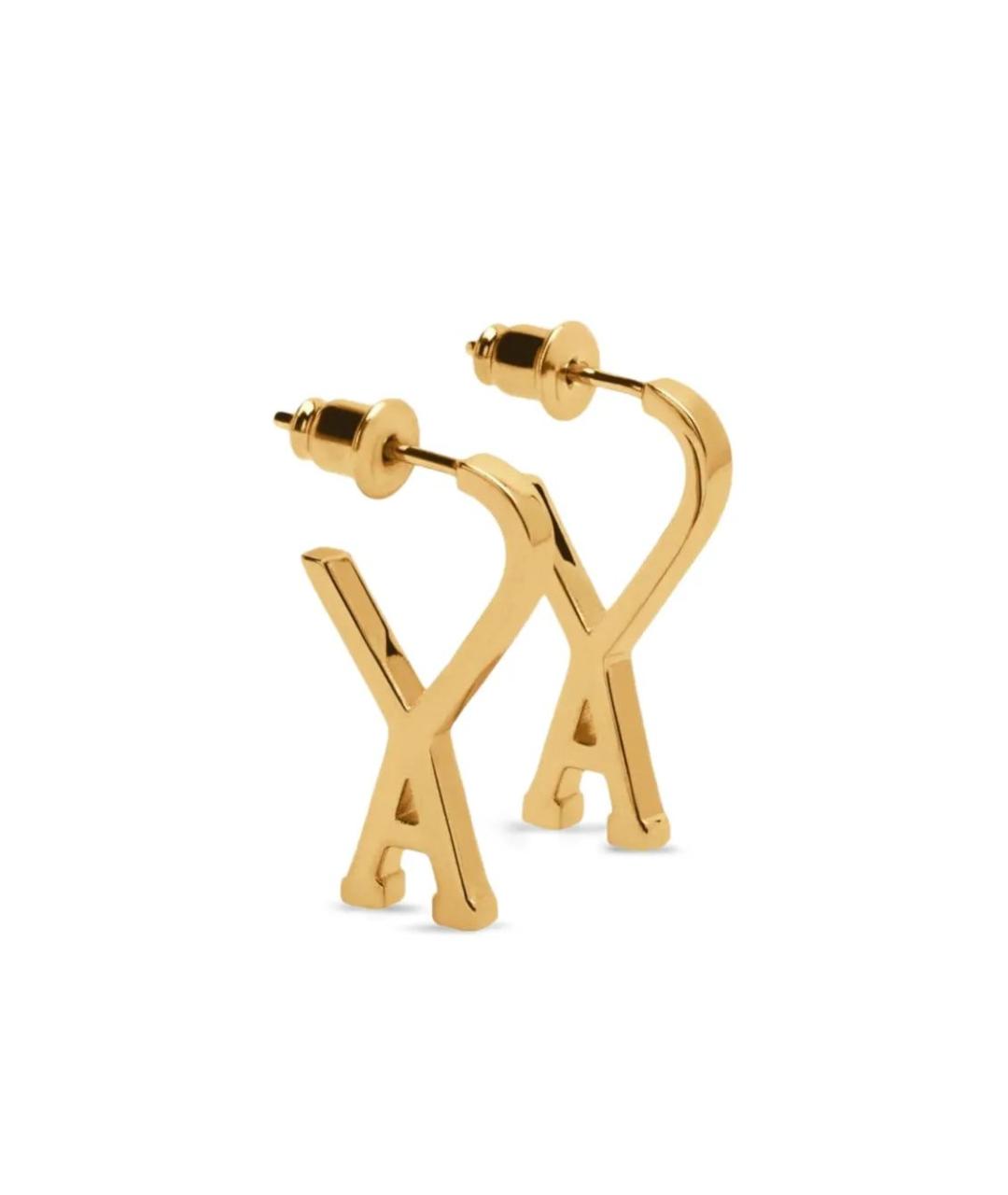 Ami Paris Золотые латунные серьги, фото 1