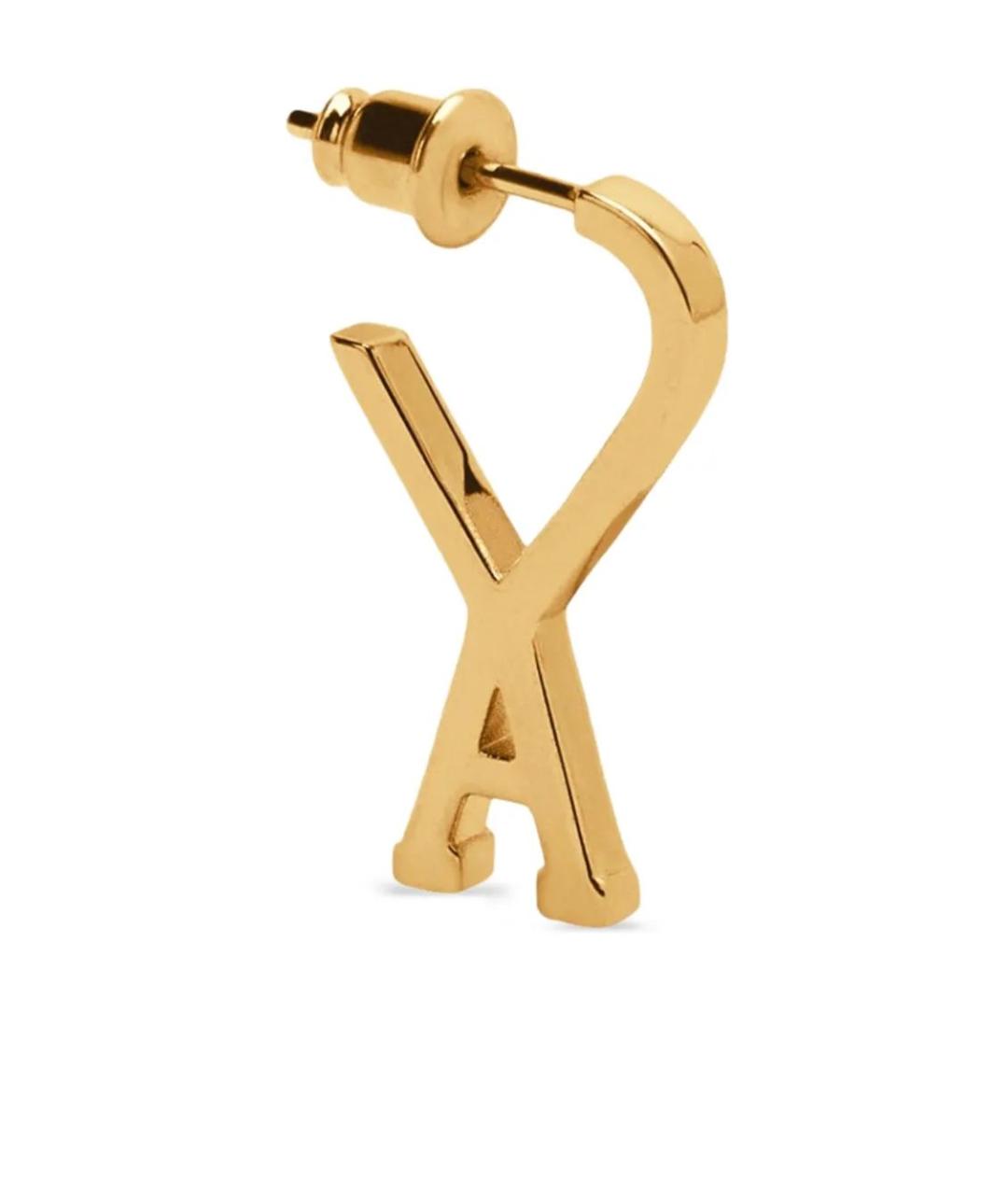 Ami Paris Золотые латунные серьги, фото 2