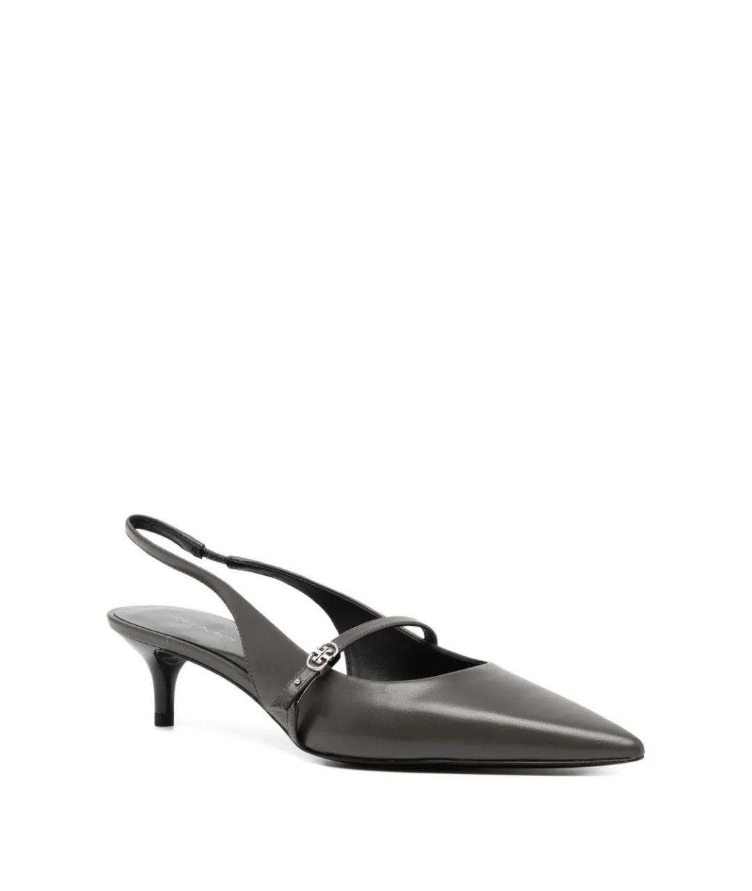 TORY BURCH Серые кожаные туфли, фото 2