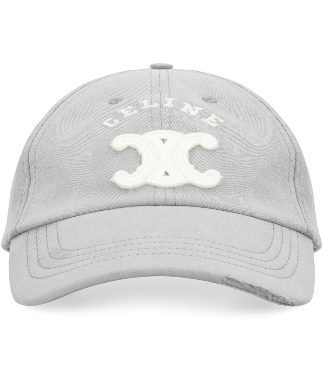CELINE Серая хлопковая кепка/бейсболка, фото 2