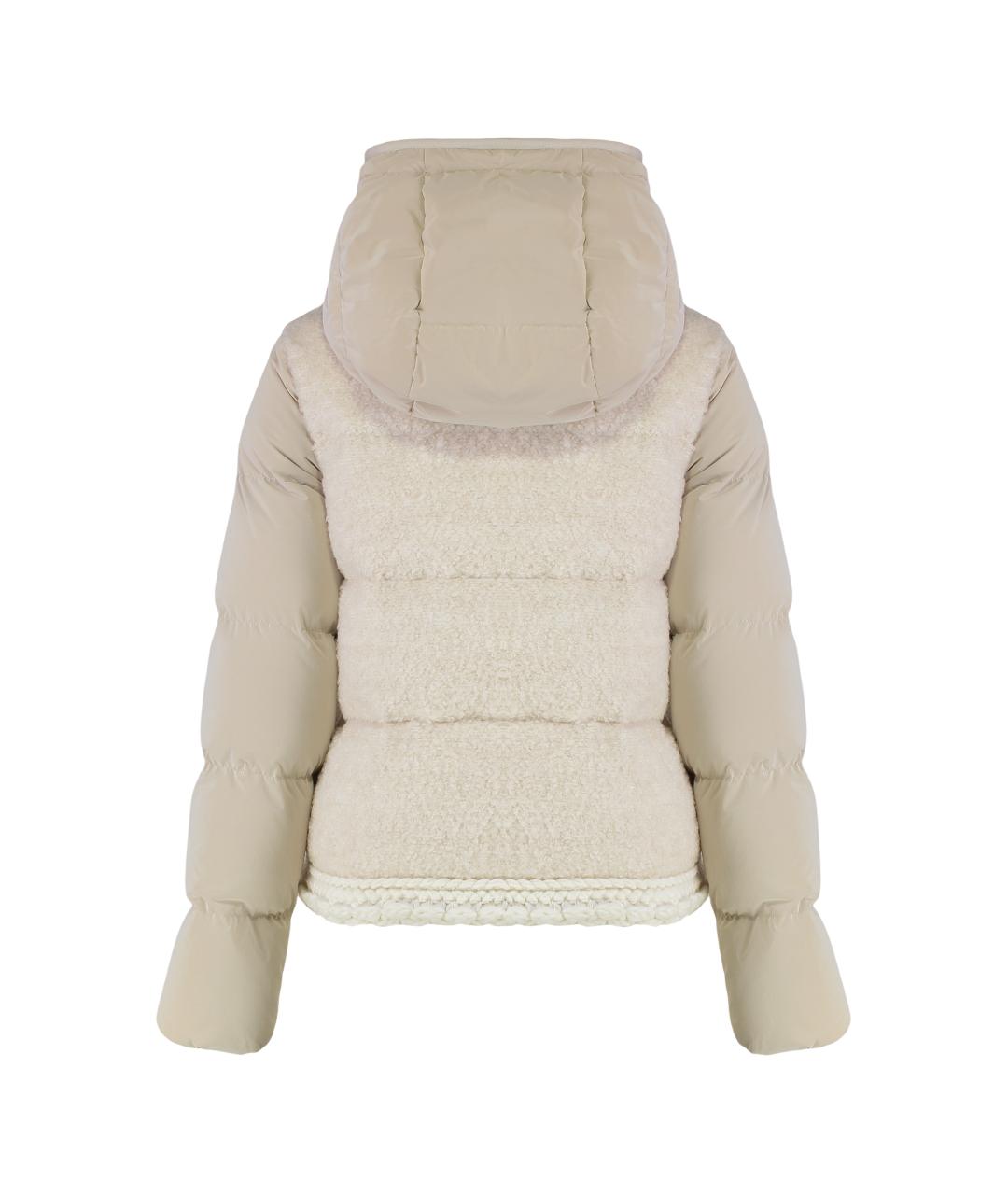 MONCLER Бежевая полиамидовая куртка, фото 2