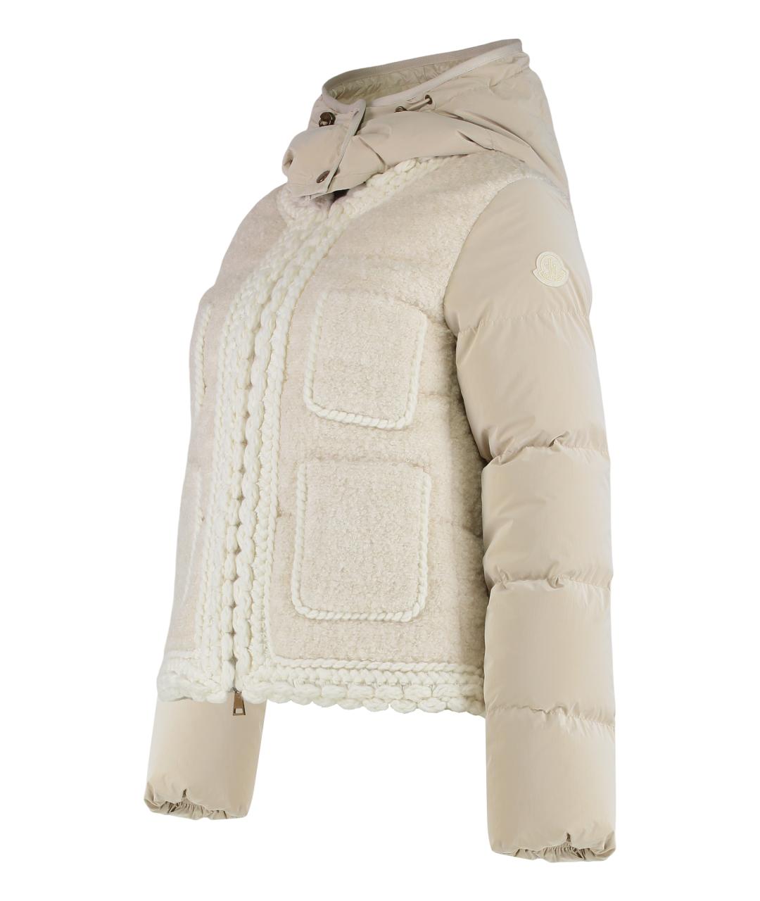 MONCLER Бежевая полиамидовая куртка, фото 3